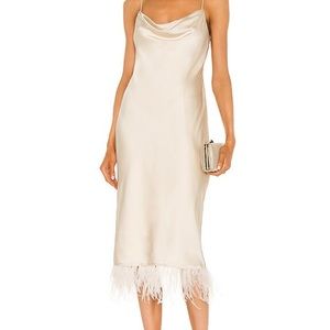 L’Academie The Mindy Midi Dress in Ivory size small